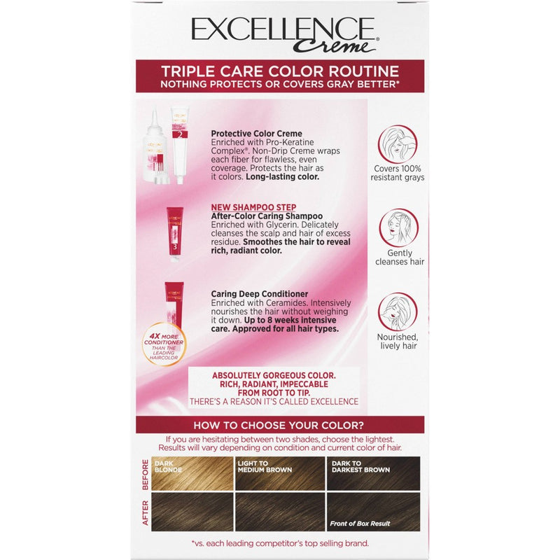 L'Oreal Paris Excellence Triple Protection Permanent Hair Color - 6.3 fl oz - 5AB Mocha Ash Brown - 1 Kit