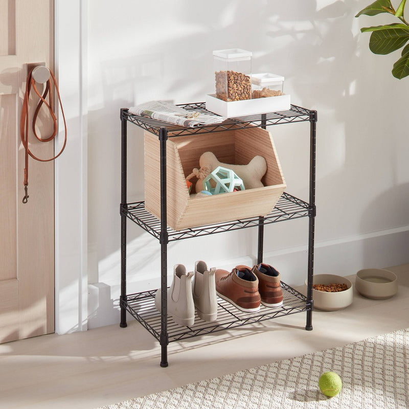 3 Tier Wire Shelving Black - Brightroom™ (LOCAL PICKUP ONLY)