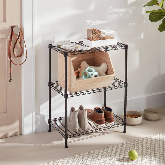 3 Tier Wire Shelving Black - Brightroom™ (LOCAL PICKUP ONLY)