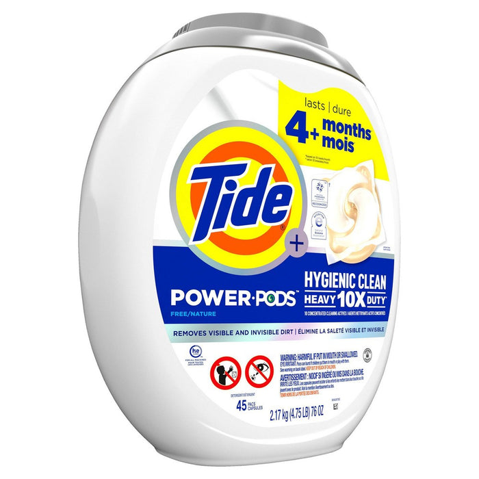 Tide Power Pods Clean Laundry Detergent - Free & Gentle - 45ct