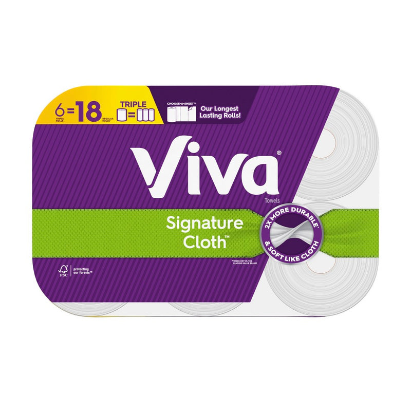 Viva Signature Cloth Choose-A-Sheet Paper Towels - 6 Triple Rolls