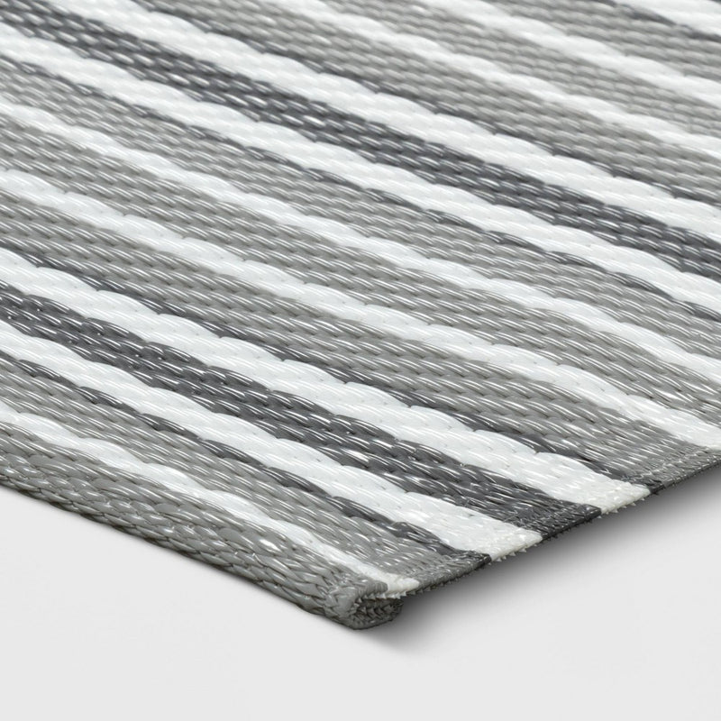 24"x36" Striped Indoor/Outdoor Rug Gray - Room Essentials™ (LOCAL PICKUP ONLY)