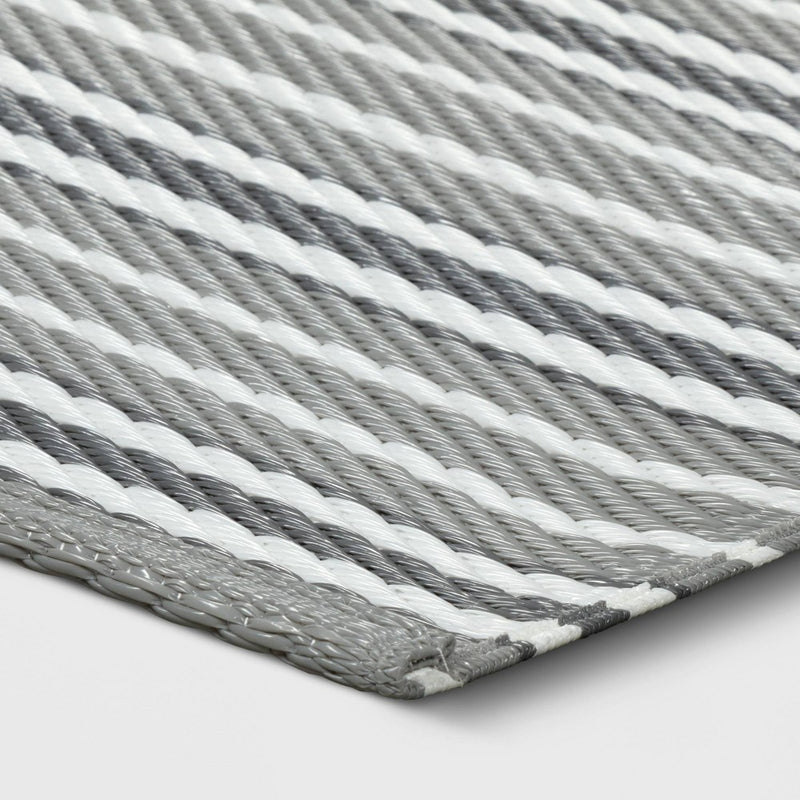 24"x36" Striped Indoor/Outdoor Rug Gray - Room Essentials™ (LOCAL PICKUP ONLY)