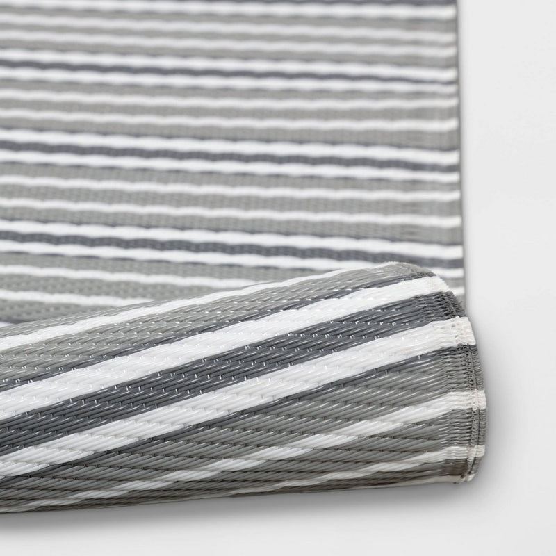 30"x50" Striped Indoor/Outdoor Rug Gray - Room Essentials™ (LOCAL PICKUP ONLY)