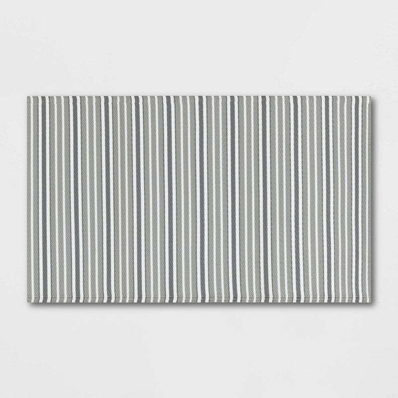 30"x50" Striped Indoor/Outdoor Rug Gray - Room Essentials™ (LOCAL PICKUP ONLY)