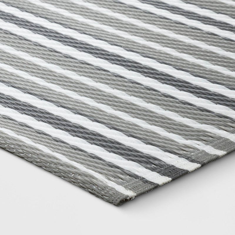30"x50" Striped Indoor/Outdoor Rug Gray - Room Essentials™ (LOCAL PICKUP ONLY)