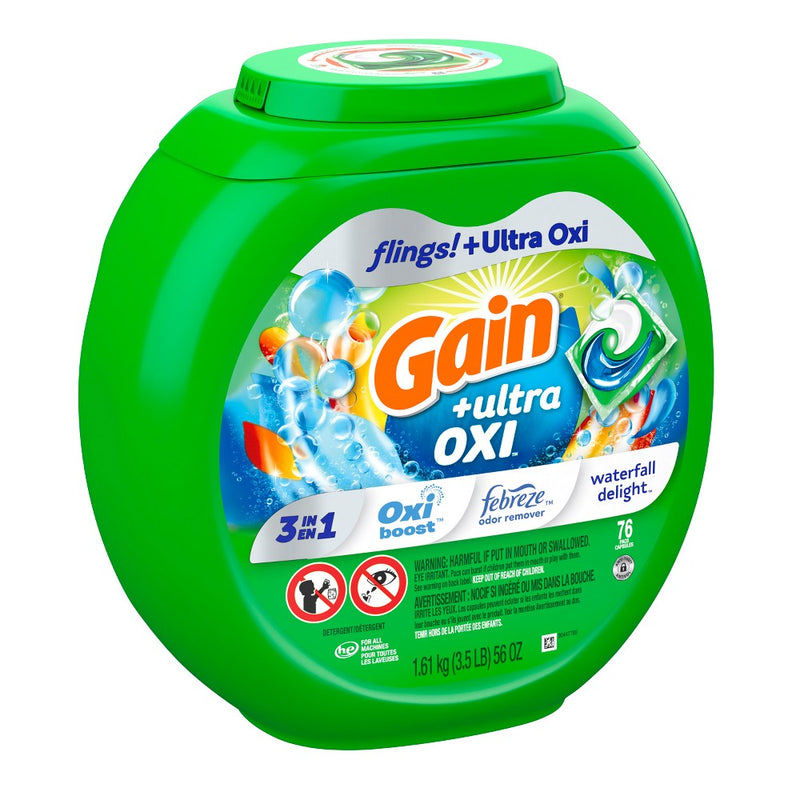Gain Flings Oxi Waterfall Laundry Detergent - 76ct