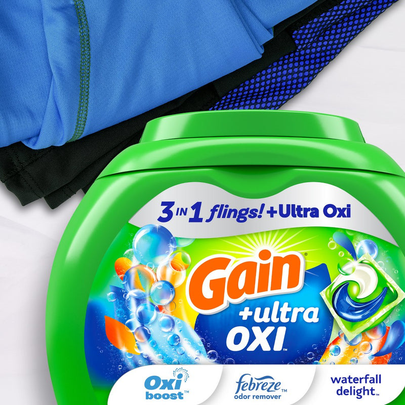 Gain Flings Oxi Waterfall Laundry Detergent - 76ct