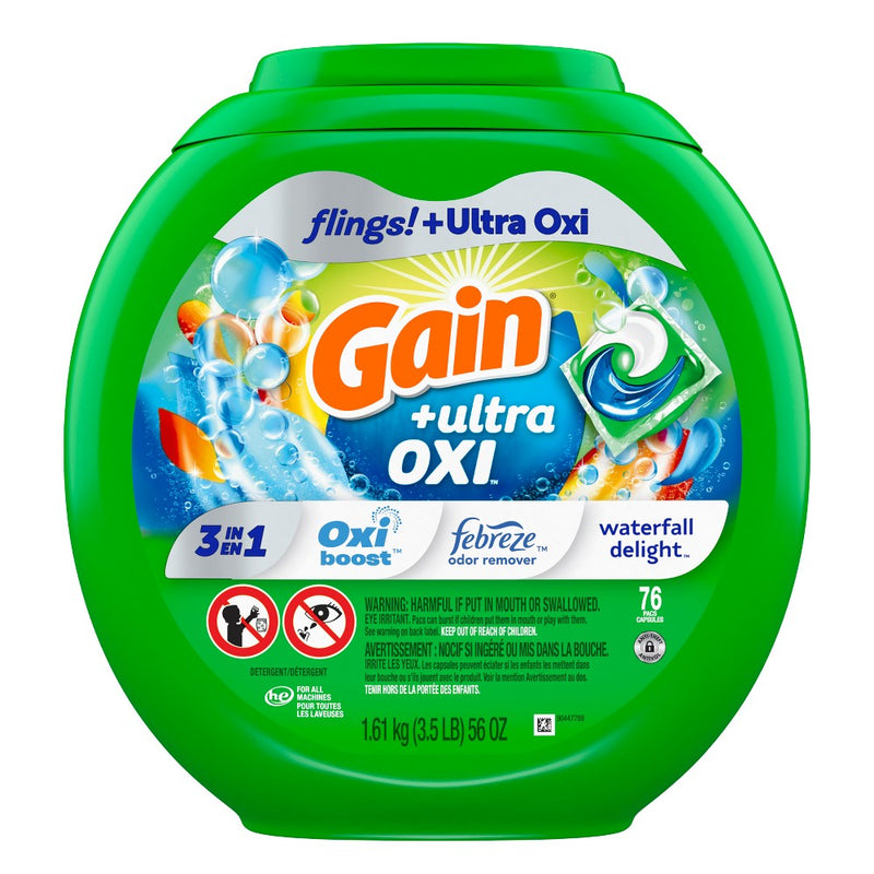 Gain Flings Oxi Waterfall Laundry Detergent - 76ct