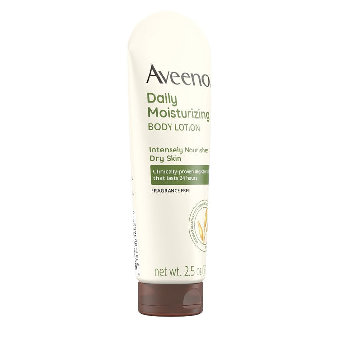 Aveeno Daily Moisturizing Body Lotion for Dry Skin with Soothing Prebiotic OatFragrance-Free - 2.5 oz