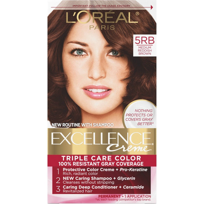L'Oreal Paris Excellence Triple Protection Permanent Hair Color - 21 fl oz - 5RB M Reddish Brown - 1 kit