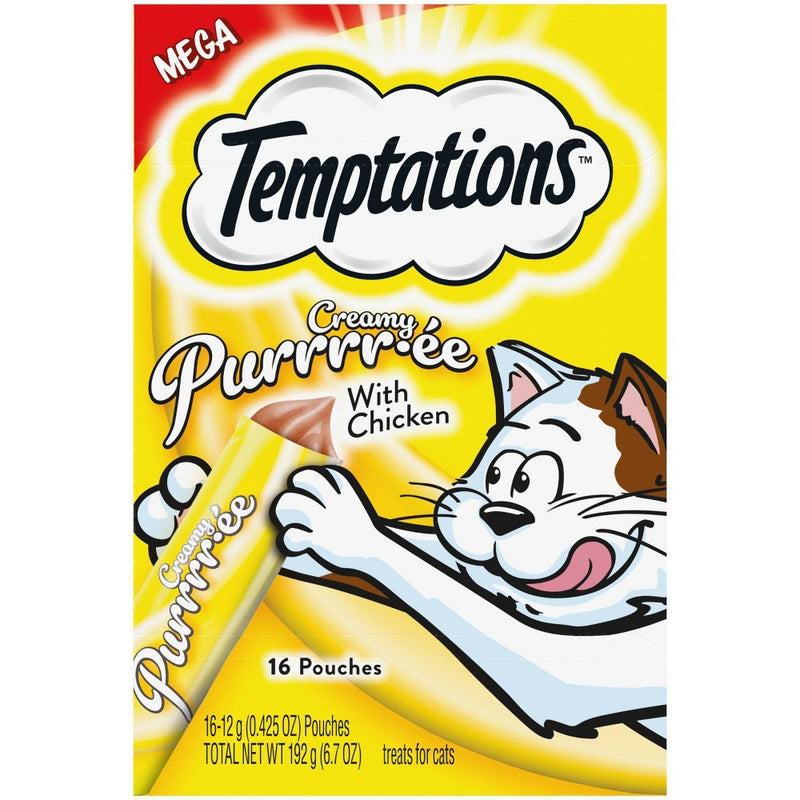Temptations Creamy Puree with Chicken Lickable Adult Cat Treats - 16ct