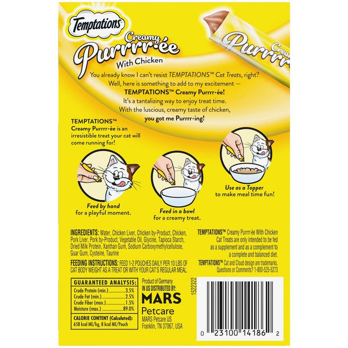 Temptations Creamy Puree with Chicken Lickable Adult Cat Treats - 16ct