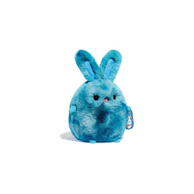 FAO Schwarz 10" Chibi Pals Turquoise Tie Dye Bunny Toy Plush