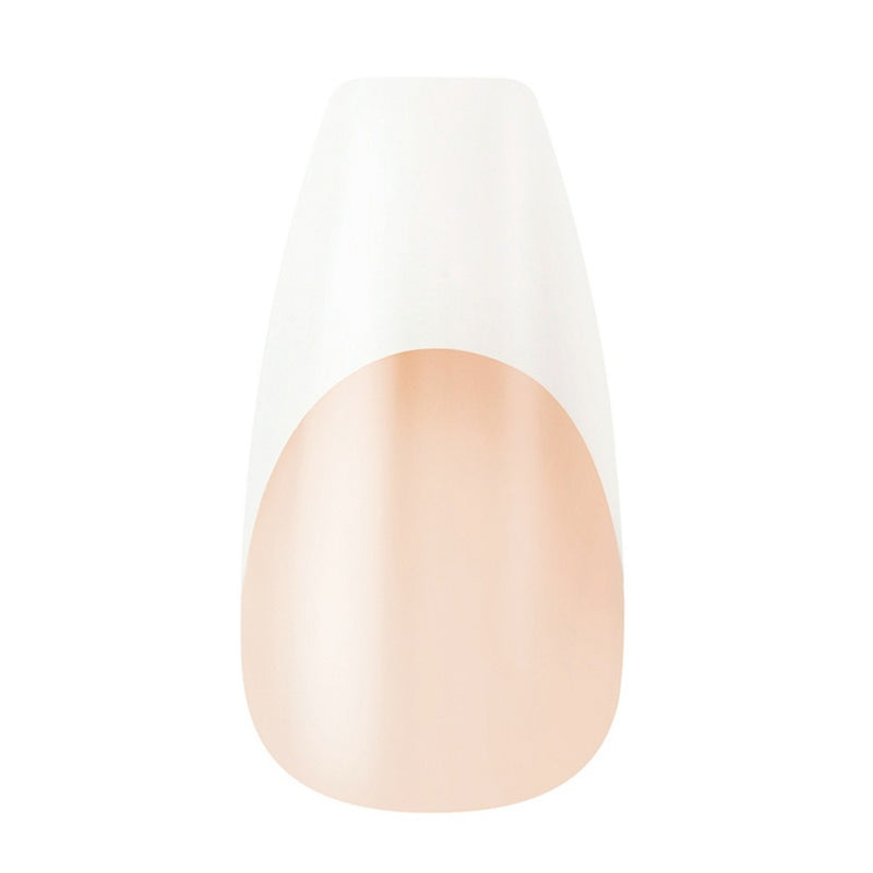 KISS Products Salon Acrylic Medium Coffin French Manicure Fake Nails Kit - Je T'aime - 31ct