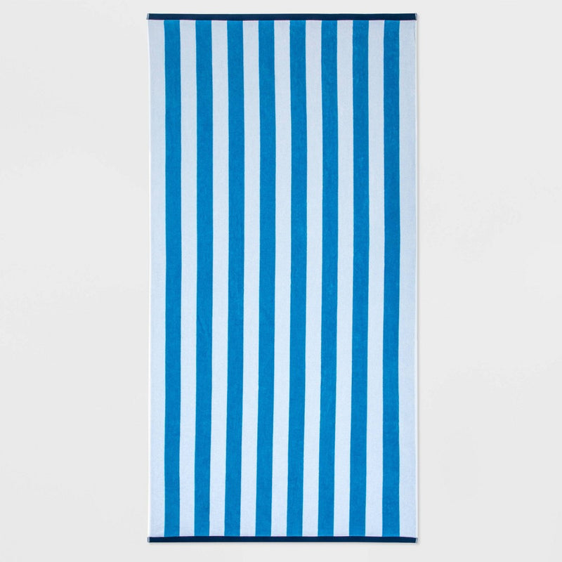 WOW Reversible Beach Towel Blue/White/Navy - Sun Squad™5