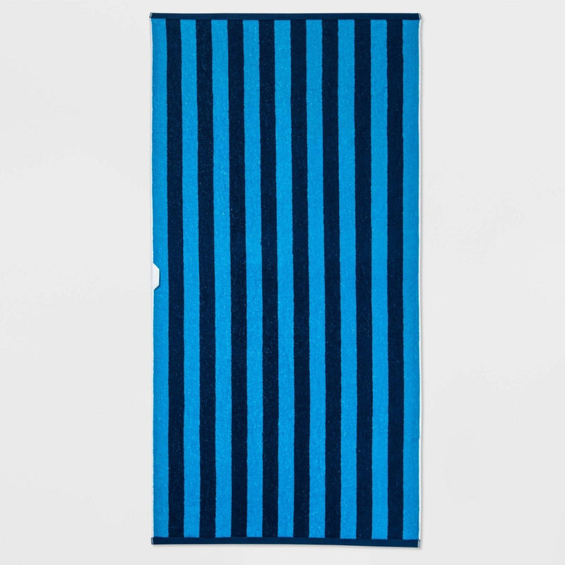 WOW Reversible Beach Towel Blue/White/Navy - Sun Squad™5