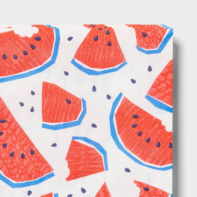Watermelon Print Guest Napkin Pink/Blue on White - Sun Squad™