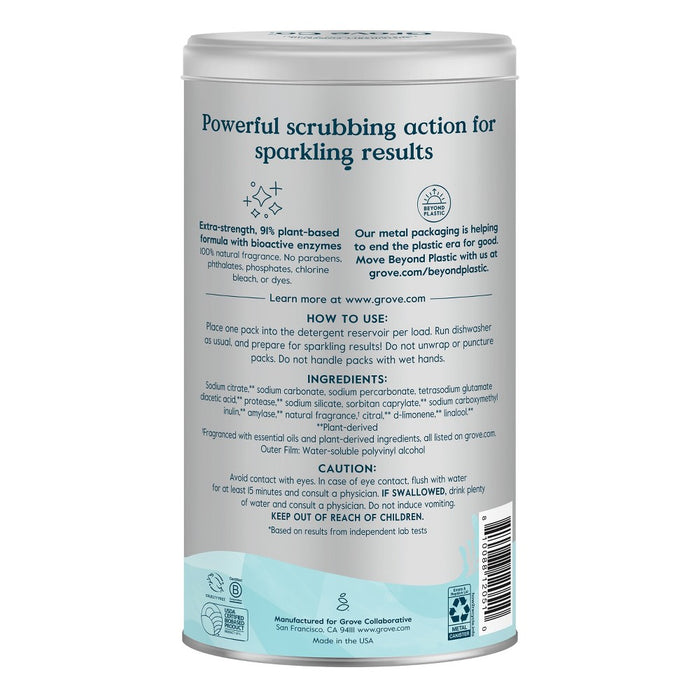 Grove Co. Lemon Eucalyptus & Mint Pure Power Dishwasher Detergent Packs - 15.8oz/30ct