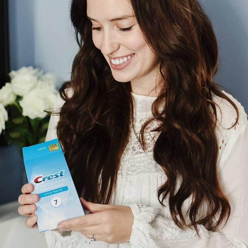 Crest 3D Whitestrips Vivid White Teeth Whitening Kit with Hydrogen Peroxide - 12ct