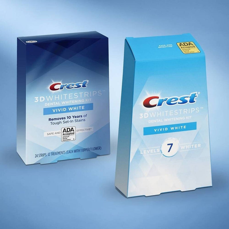 Crest 3D Whitestrips Vivid White Teeth Whitening Kit with Hydrogen Peroxide - 12ct