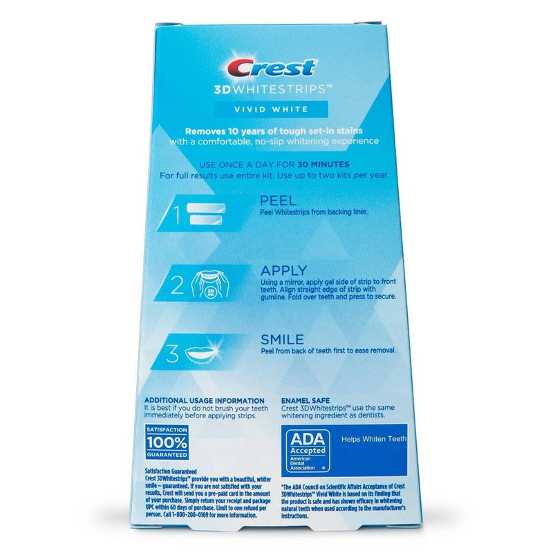 Crest 3D Whitestrips Vivid White Teeth Whitening Kit with Hydrogen Peroxide - 12ct