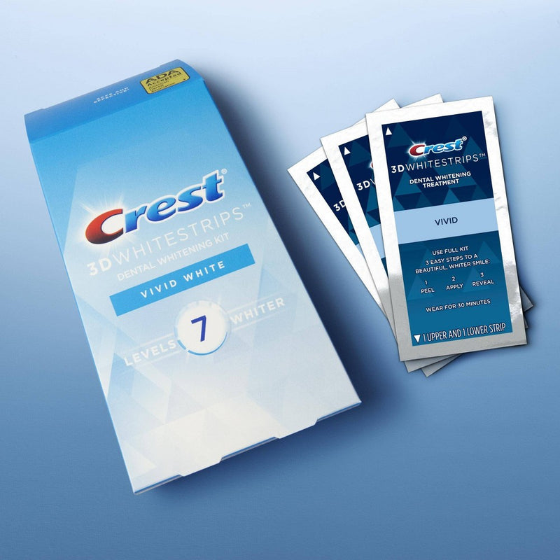 Crest 3D Whitestrips Vivid White Teeth Whitening Kit with Hydrogen Peroxide - 12ct