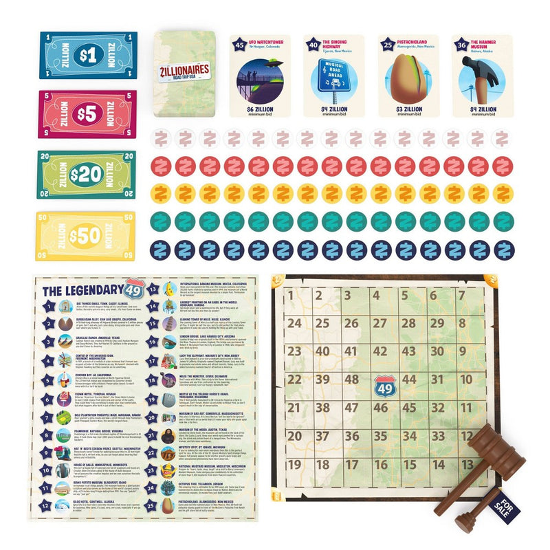 Big Potato Zillionaires Road Trip USA Board Game