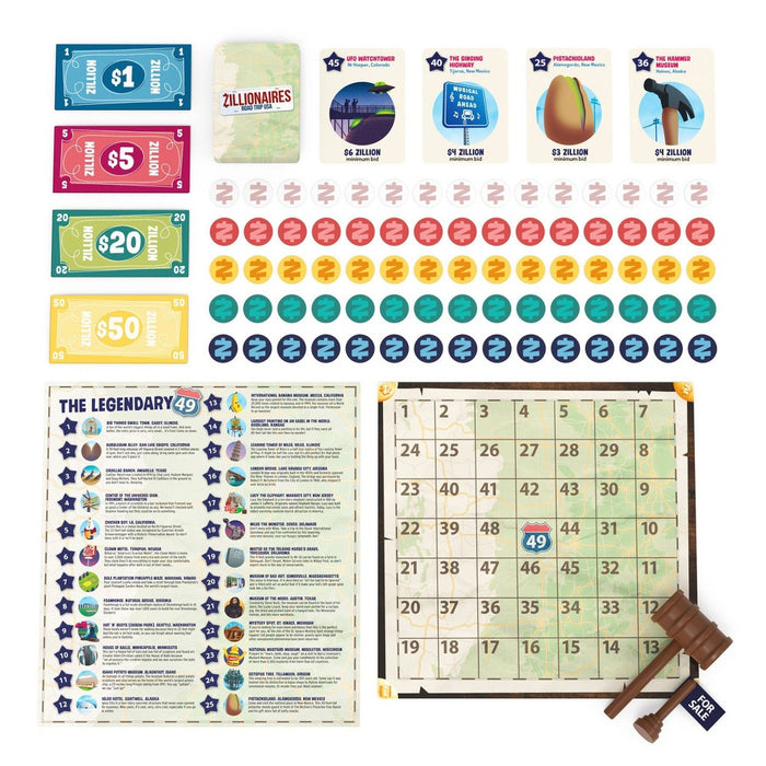 Big Potato Zillionaires Road Trip USA Board Game