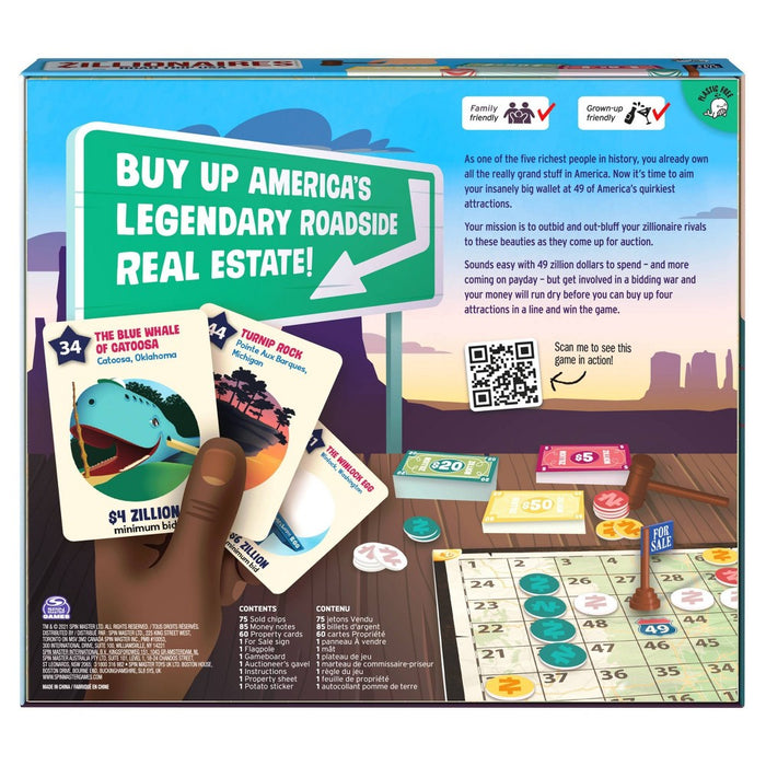 Big Potato Zillionaires Road Trip USA Board Game