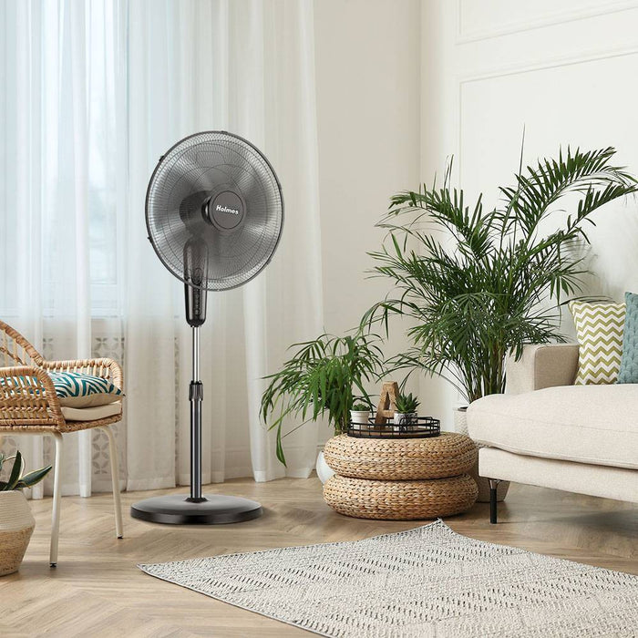 Holmes 18" Digital Oscillating 3 Speed Stand Fan with Remote Control Black (LOCAL PICKUP ONLY)