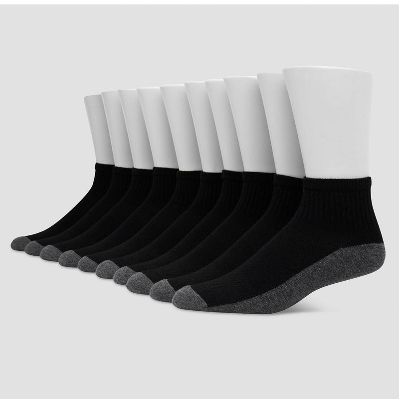 Hanes Premium Men's Big & Tall Cool Comfort Ankle Socks 10pk - Black 12-14