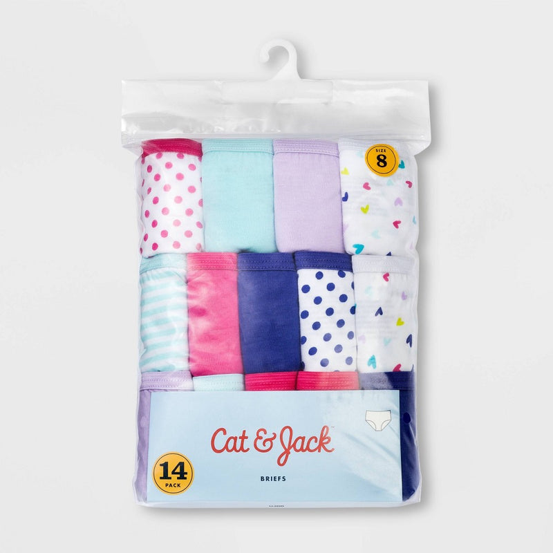 Girls' 14pk Cotton Briefs - Cat & Jack™ 10