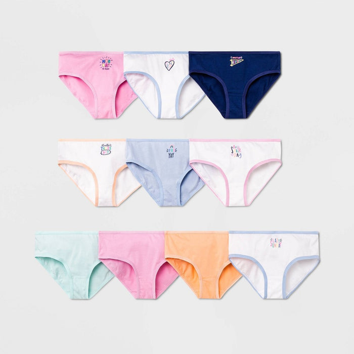 Girls' 10pk Days of the Week Cotton Hipster - Cat & Jack™ 12