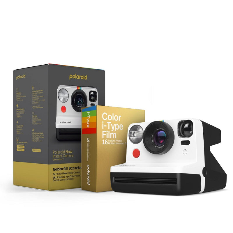 Polaroid Now Camera - Generation 2 Everything Golden Gift Box - Black/White