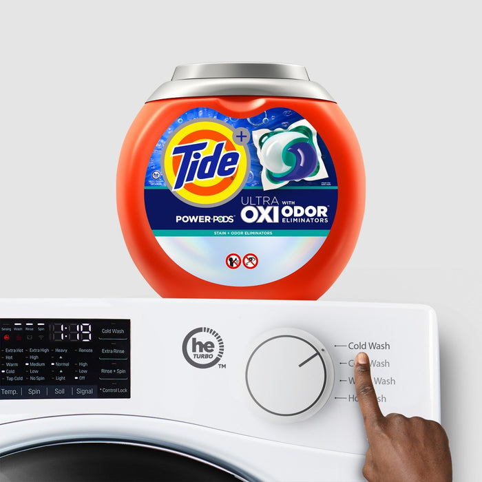 Tide Ultra Oxi Power Pods with Odor Eliminators for Visible and Invisible Dirt Laundry Detergent Pacs - 45ct