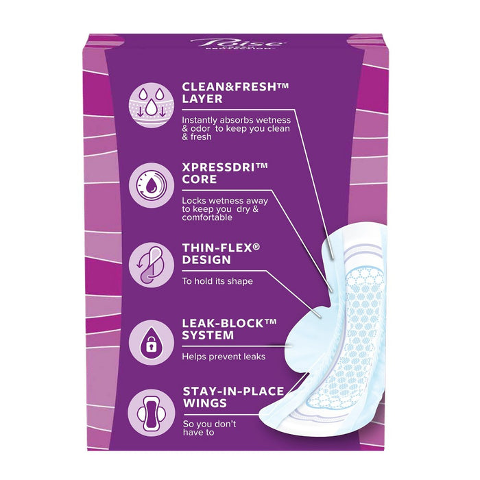 Poise Ultra Thin Light Absorbency Pads with Wings - Regular - 66ct