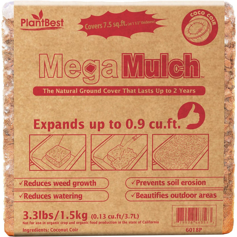 PlantBest 3.3lb MegaMulch Coconut Coir Block