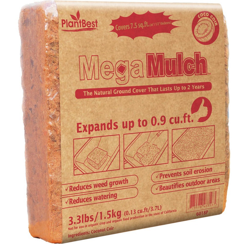 PlantBest 3.3lb MegaMulch Coconut Coir Block