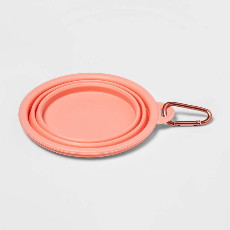 Collapsible Dog Bowl with Carabiner - Red - Sun Squad™