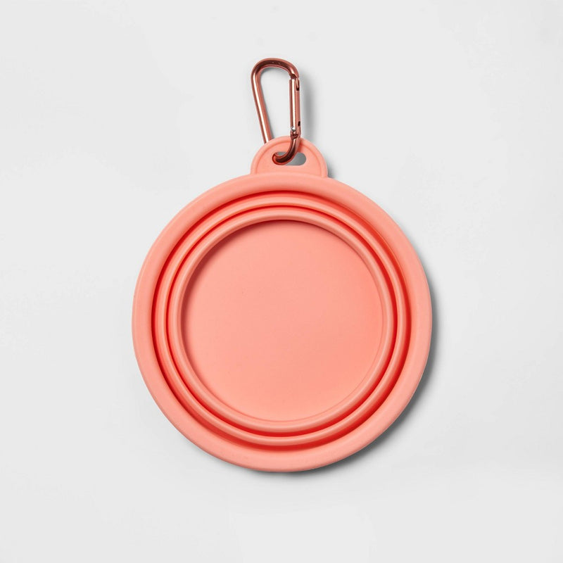 Collapsible Dog Bowl with Carabiner - Red - Sun Squad™