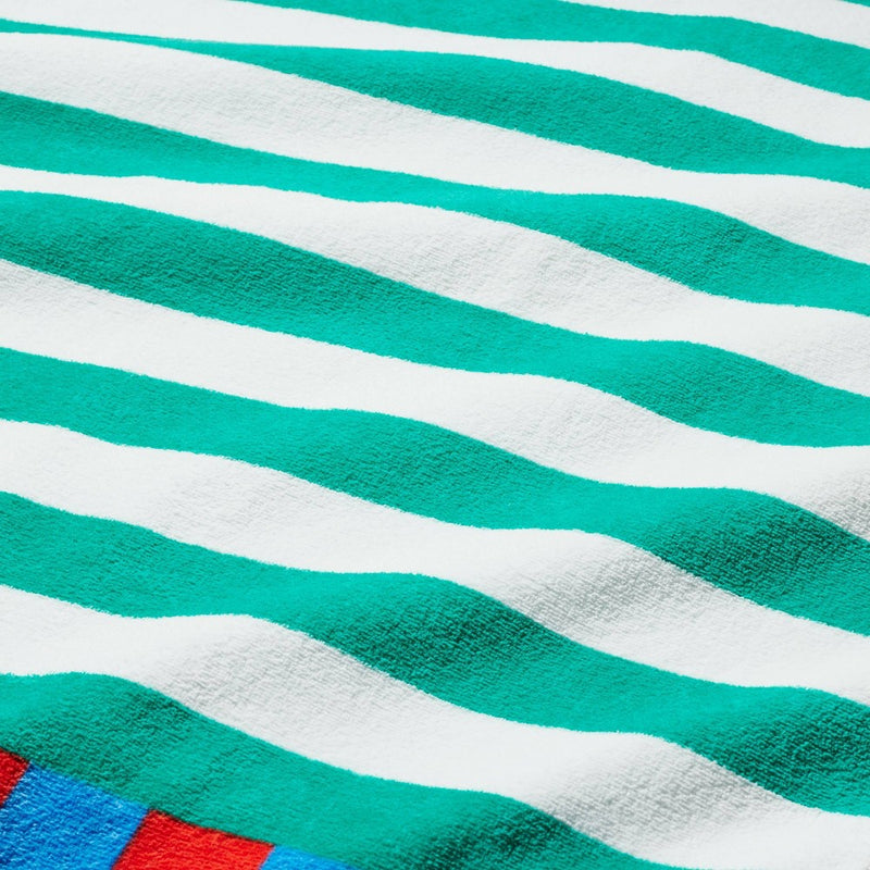 Striped Beach Towel Green/White - Sun Squad™