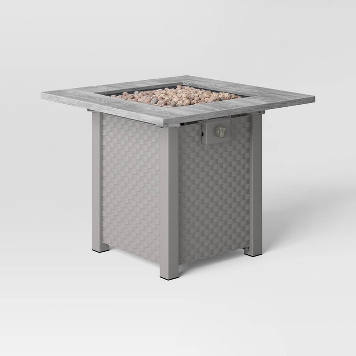 30" Square Stamped Steel Wicker Outdoor Fire Pit - Threshold™ (LOCAL PICKUP ONLY)