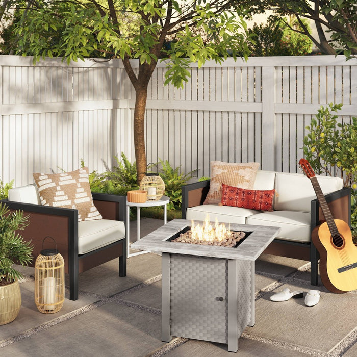 30" Square Stamped Steel Wicker Outdoor Fire Pit - Threshold™ (LOCAL PICKUP ONLY)