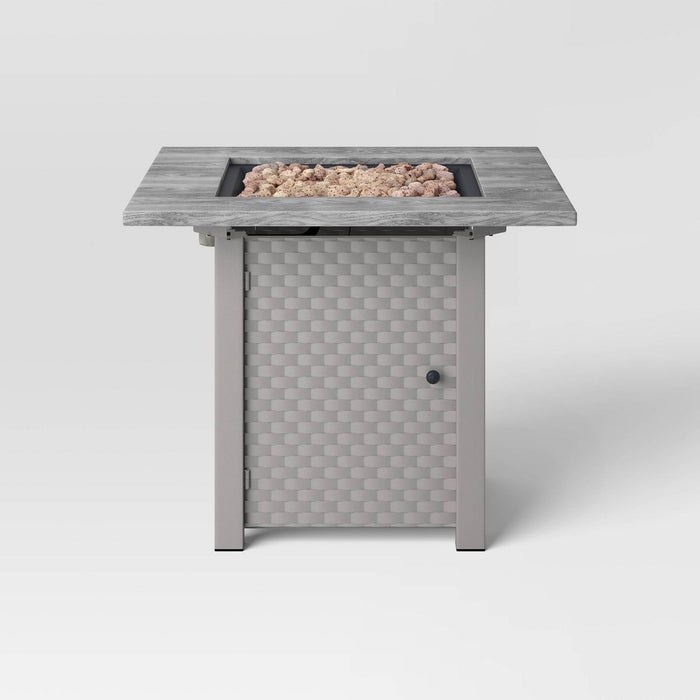 30" Square Stamped Steel Wicker Outdoor Fire Pit - Threshold™ (LOCAL PICKUP ONLY)