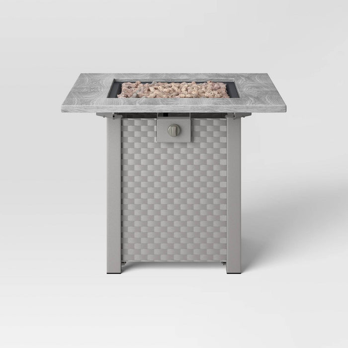 30" Square Stamped Steel Wicker Outdoor Fire Pit - Threshold™ (LOCAL PICKUP ONLY)