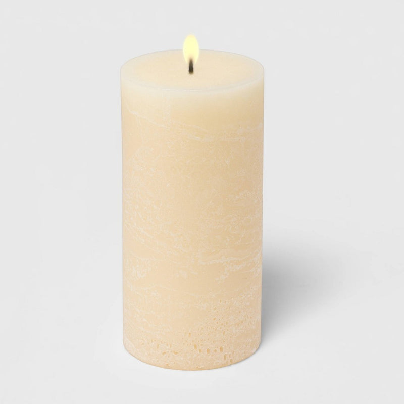 6" x 3" Pillar Vanilla Bean and Amber Candle - Threshold™