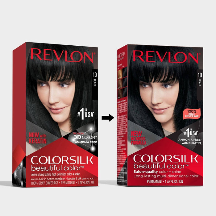 3 PACK - Revlon Colorsilk Permanent Hair Color- 012 Natural Blue Black