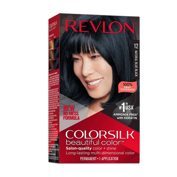 3 PACK - Revlon Colorsilk Permanent Hair Color- 012 Natural Blue Black