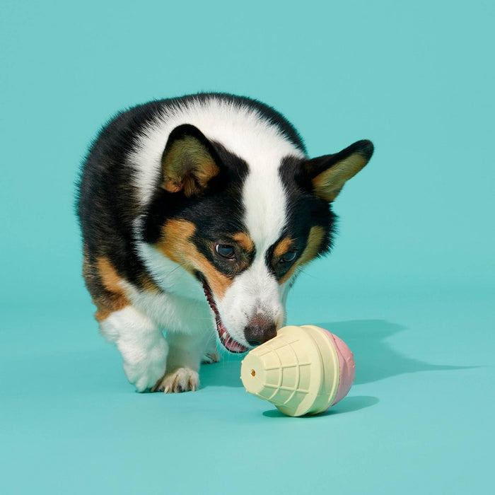 BARK Super Chewer I-Squeak Cone Ice Cream Dog Toy
